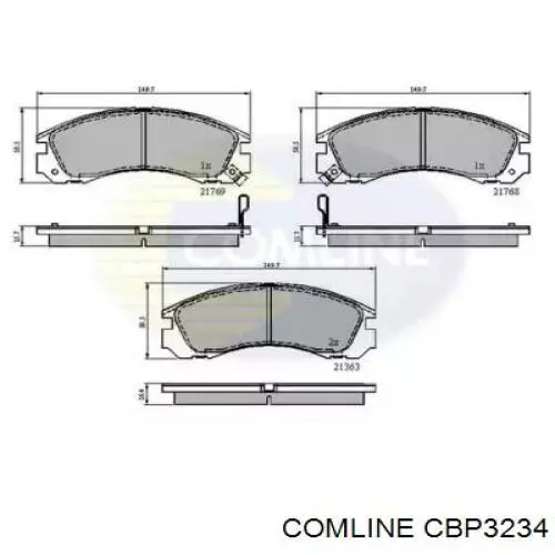 CBP3234 Comline klocki hamulcowe przednie tarczowe