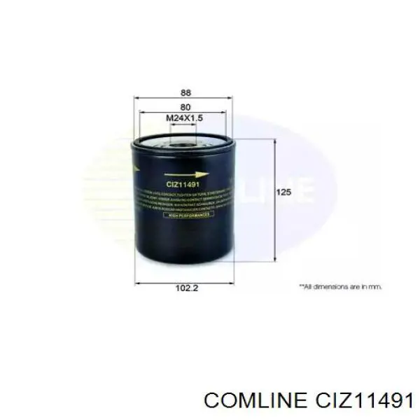 CIZ11491 Comline filtr oleju