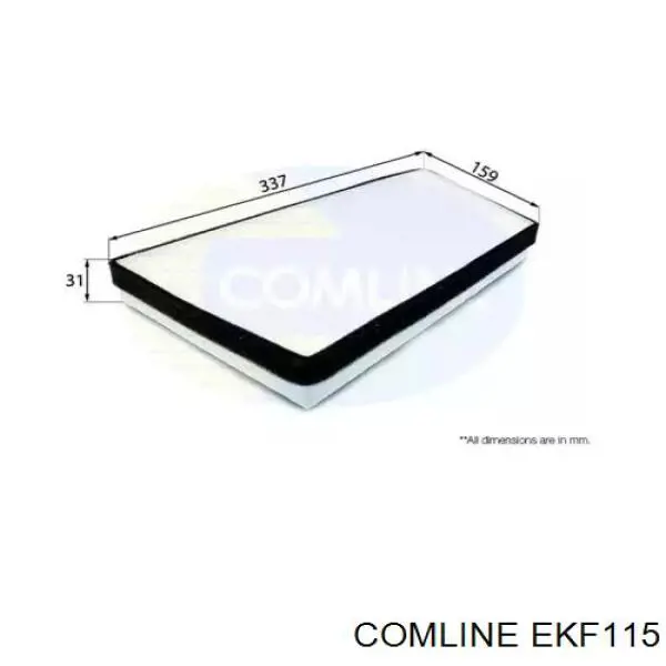 Filtr kabiny Comline EKF115 cena, od 9,27 USD