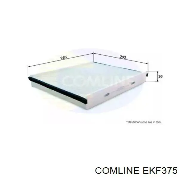 EKF375 Comline filtr kabiny