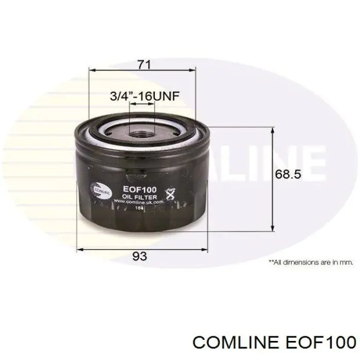 EOF100 Comline Filtr oleju
