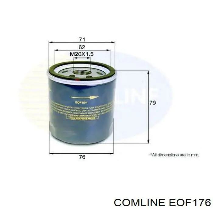 Do koszyka EOF176 Comline Filtr oleju