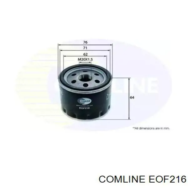 EOF216 Comline Filtr oleju