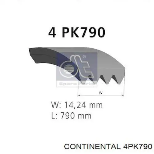 Pas napędowy mechanizmów Continental/Siemens 4PK790 cena, od 9,18 USD