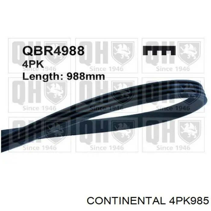 Pas napędowy mechanizmów Continental/Siemens 4PK985 cena, od 9,13 USD