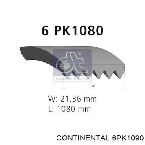 Pas napędowy mechanizmów 6PK1090 Continental/Siemens