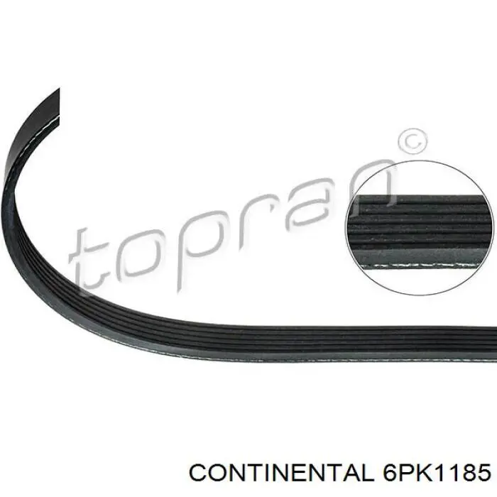 Pas napędowy mechanizmów Continental/Siemens 6PK1185 cena, od 14,48 USD