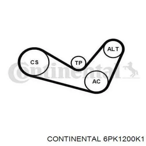 Do koszyka 6PK1200K1 Continental/Siemens Pasek napędowy mechanizmów, zestaw