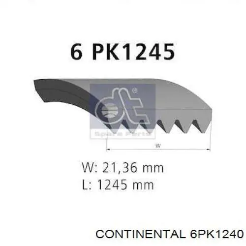 Pas napędowy mechanizmów Continental/Siemens 6PK1240