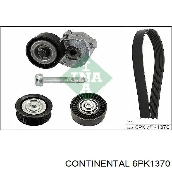 Pas napędowy mechanizmów Continental/Siemens 6PK1370 cena, od 15,61 USD
