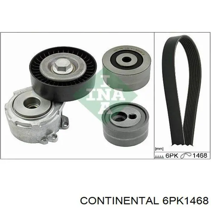 Pas napędowy mechanizmów Continental/Siemens 6PK1468 cena, od 17,08 USD