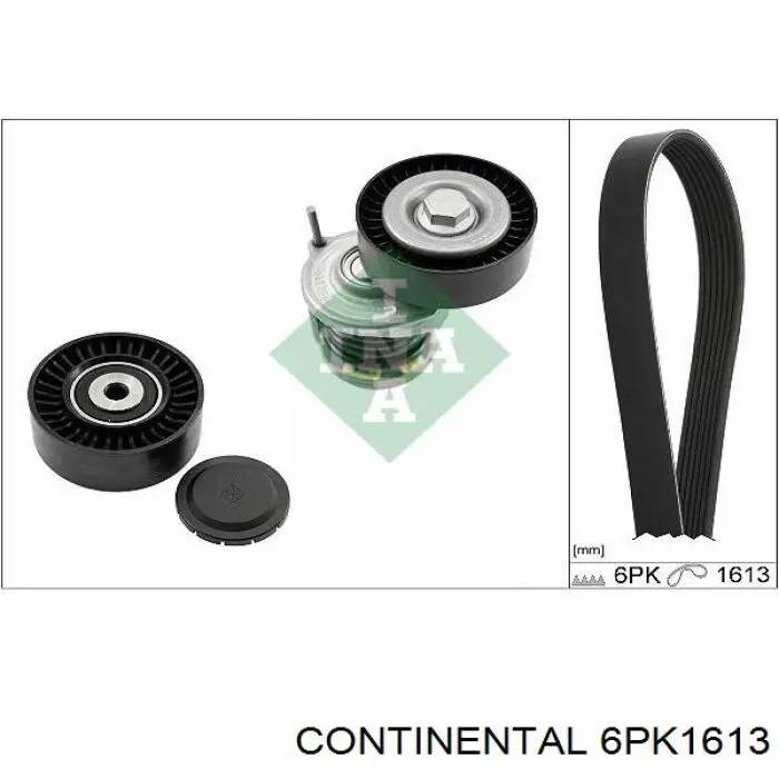 Pas napędowy mechanizmów Continental/Siemens 6PK1613 cena, od 17,24 USD