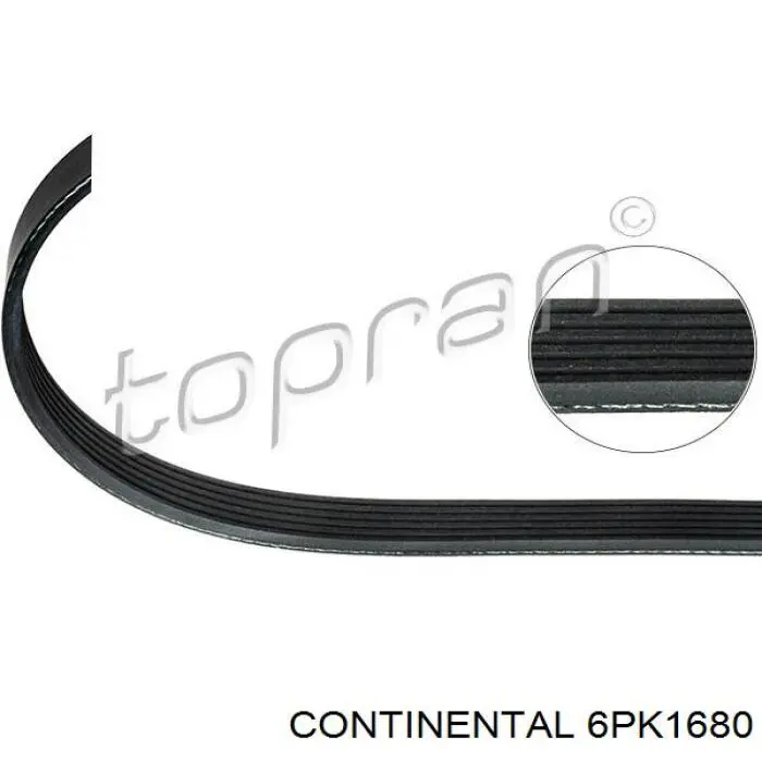 Pas napędowy mechanizmów Continental/Siemens 6PK1680 cena, od 17,27 USD
