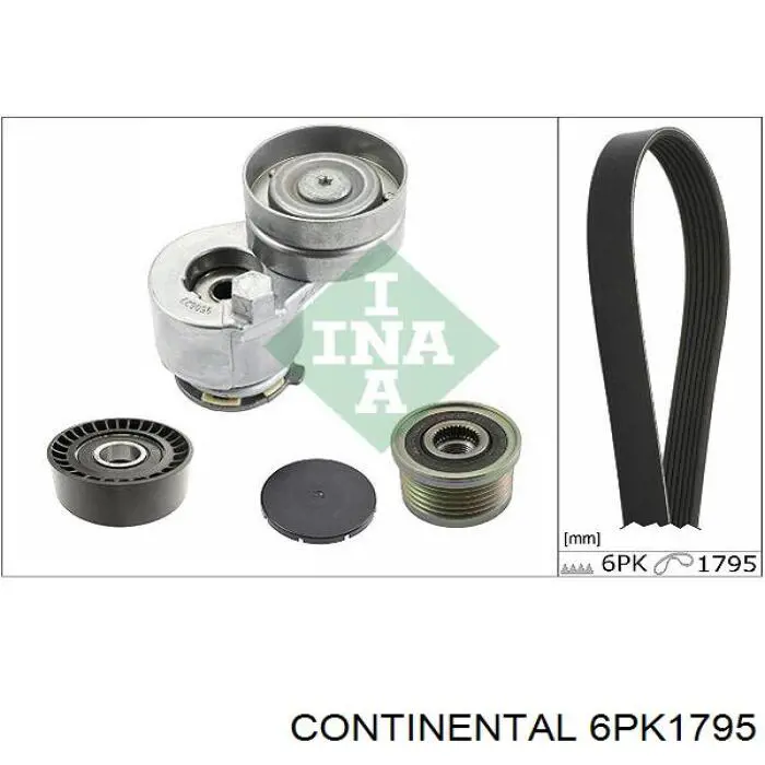 Pas napędowy mechanizmów Continental/Siemens 6PK1795 cena, od 18,05 USD