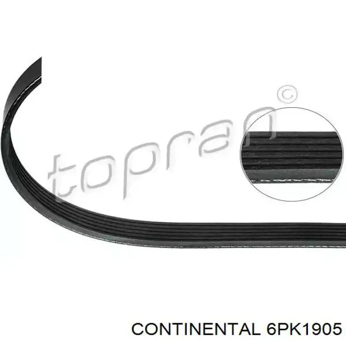Pas napędowy mechanizmów Continental/Siemens 6PK1905 cena, od 20,34 USD
