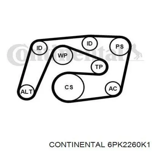 6PK2260K1 Continental/Siemens Pasek napędowy mechanizmów, zestaw