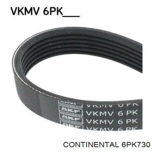 Pas napędowy mechanizmów Continental/Siemens 6PK730 cena, od 11,70 USD