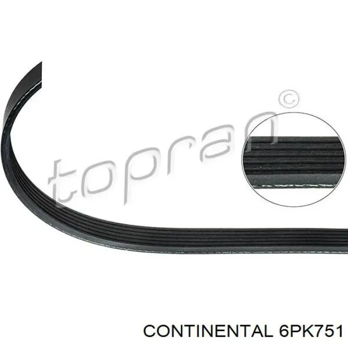 Pas napędowy mechanizmów Continental/Siemens 6PK751