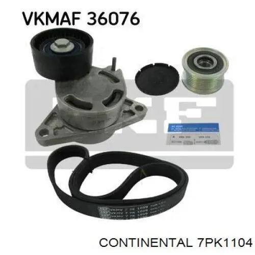Pas napędowy mechanizmów Continental/Siemens 7PK1104 cena, od 17,32 USD