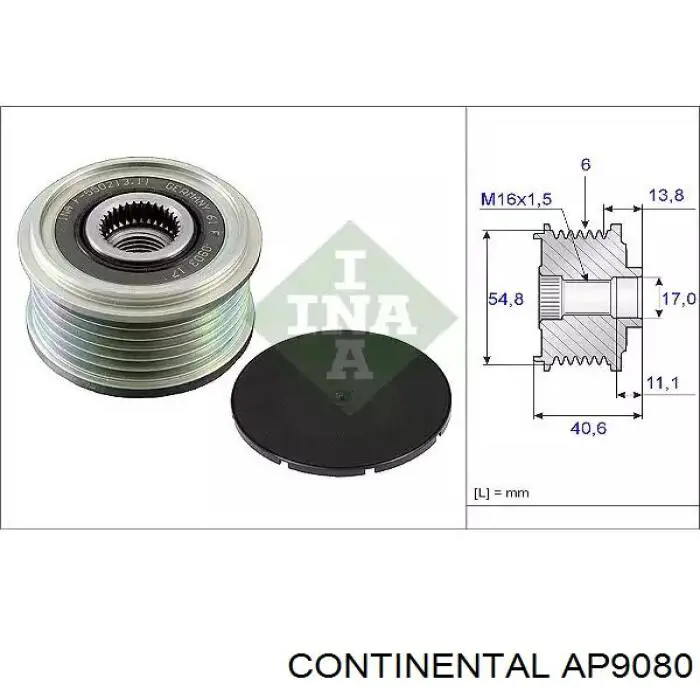 AP9080 Continental/Siemens Koło pasowe alternatora