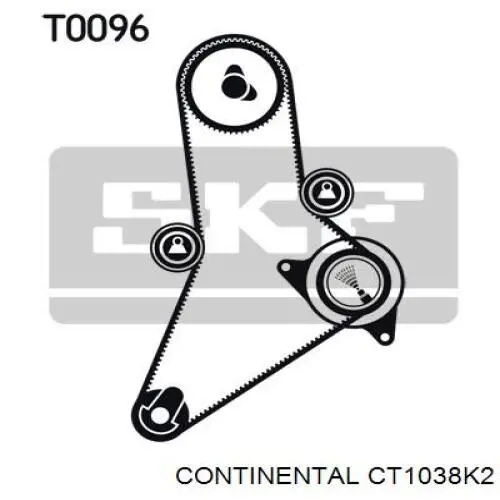 Do koszyka CT1038K2 Continental/Siemens Pasek rozrządu, zestaw