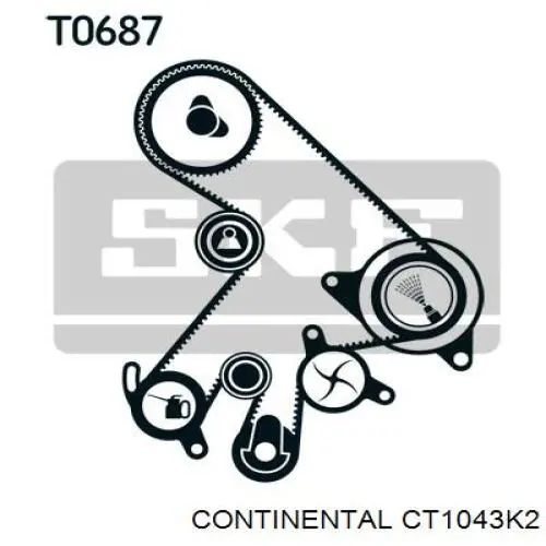 Do koszyka CT1043K2 Continental/Siemens Pasek rozrządu, zestaw
