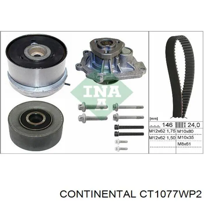 Pasek rozrządu, zestaw Continental/Siemens CT1077WP2 cena, od 186,16 USD