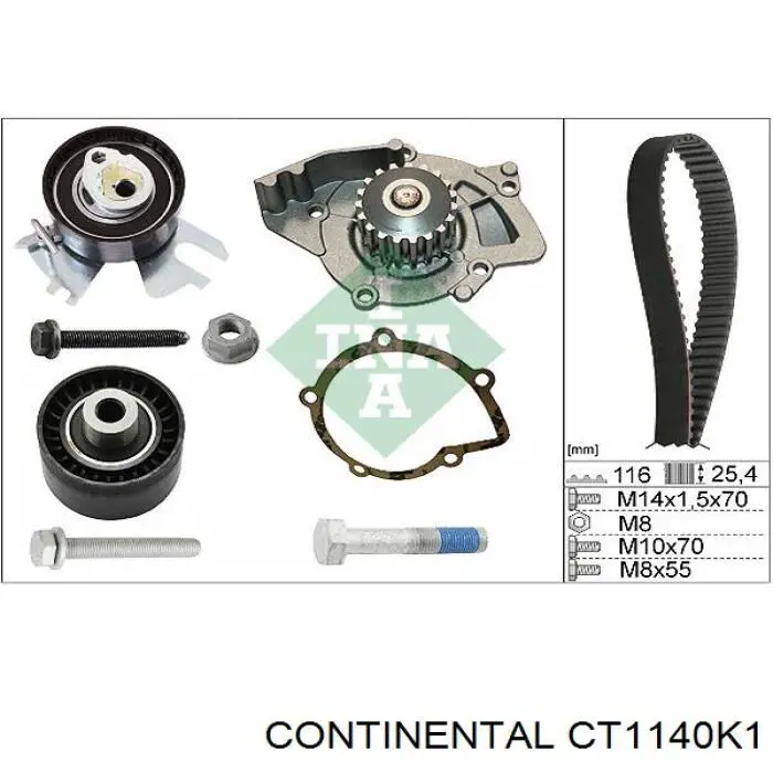 Pasek rozrządu, zestaw Continental/Siemens CT1140K1 cena, od 87,04 USD