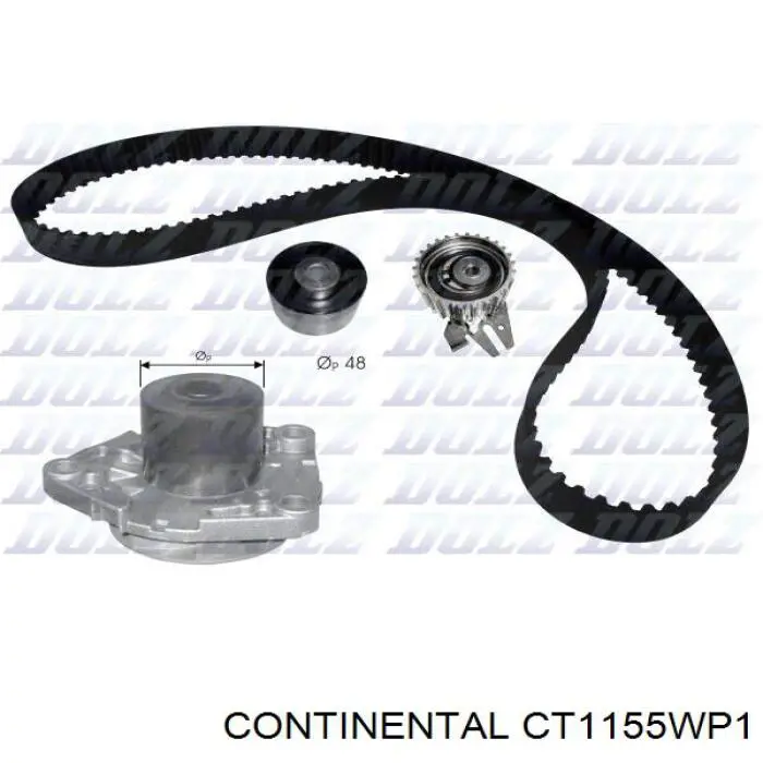 Pasek rozrządu, zestaw Continental/Siemens CT1155WP1 cena, od 153,94 USD