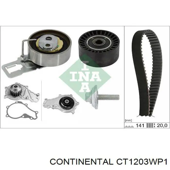 Pasek rozrządu, zestaw Continental/Siemens CT1203WP1 cena, od 159,93 USD