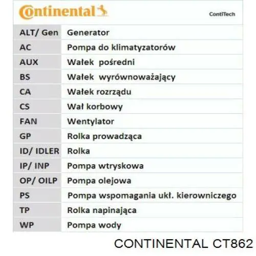 CT862 Continental/Siemens Pasek rozrządu