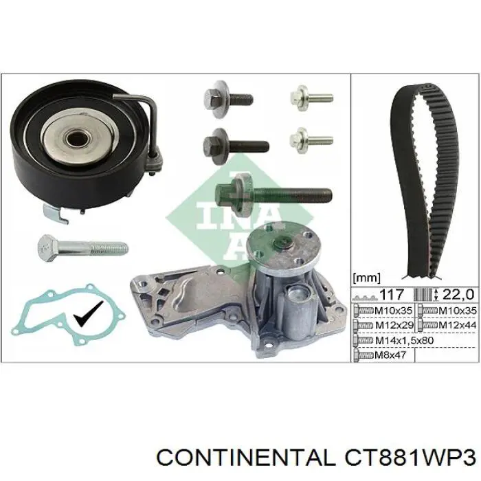 CT881WP3 Continental/Siemens Pasek rozrządu, zestaw
