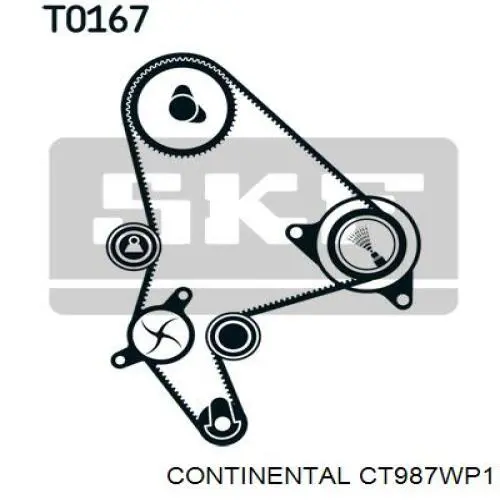 Pasek rozrządu, zestaw Continental/Siemens CT987WP1 cena, od 131,15 USD
