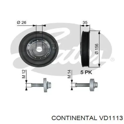 VD1113 Continental/Siemens koło pasowe wału korbowego