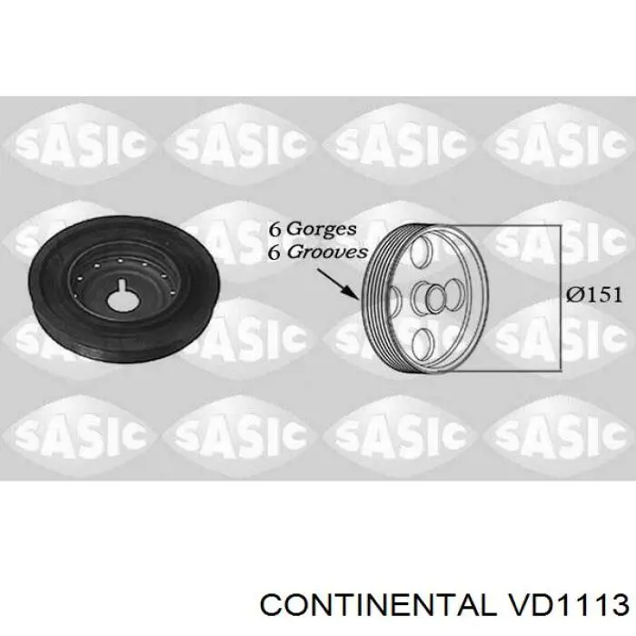 VD1113 Continental/Siemens Koło pasowe wału korbowego