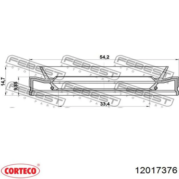 Uszczelniacz automatycznej/mechanicznej slrzyni biegów (wału wejściowego/sprzęgłowego) Corteco 12017376 cena, od 9,09 USD