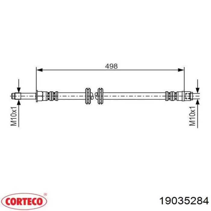 19035284 Corteco Przewód hamulcowy przedni