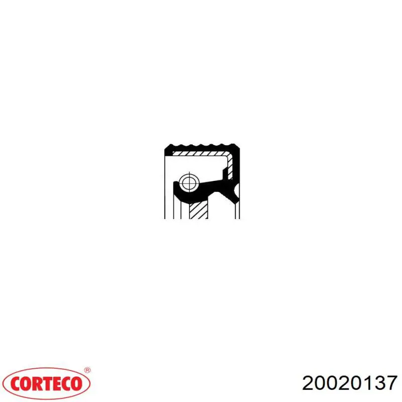 20020137 Corteco Uszczelniacz półosi lewej mostu przedniego