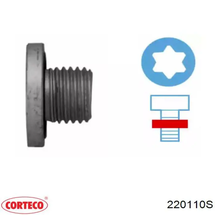 Korek miski olejowej silnika Corteco 220110S cena, od 4,31 USD