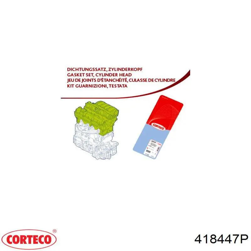 Zestaw uszczelek silnika górny Corteco 418447P cena, od 47,02 USD