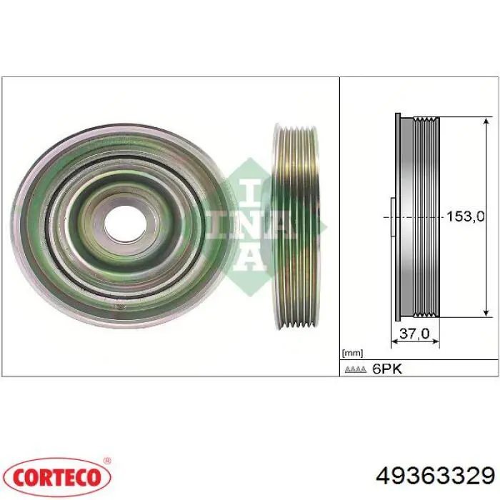 Koło pasowe wału korbowego Corteco 49363329 cena, od 60,54 USD