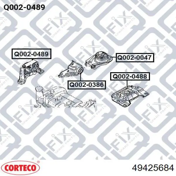Do koszyka 49425684 Corteco Poduszka (podpora) silnika prawa