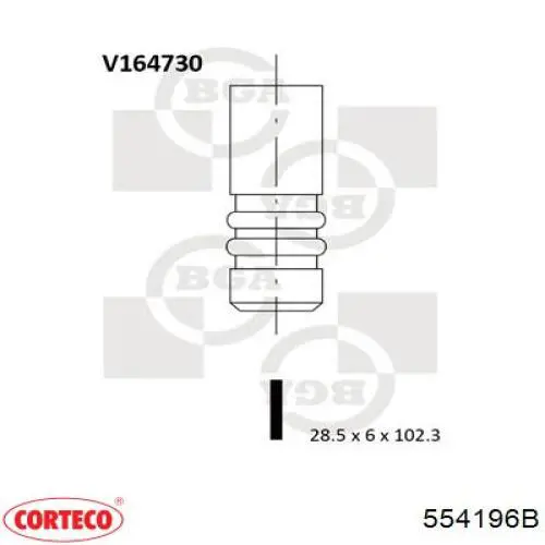 554196B Corteco zawór dolotowy/ssący