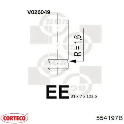 554197B Corteco zawór wydechowy