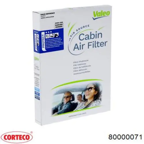 Do koszyka 80000071 Corteco Filtr kabiny