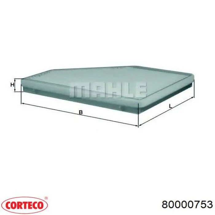 Do koszyka CP1025 Corteco Filtr kabiny