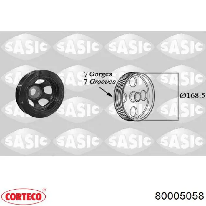 80005058 Corteco koło pasowe wału korbowego