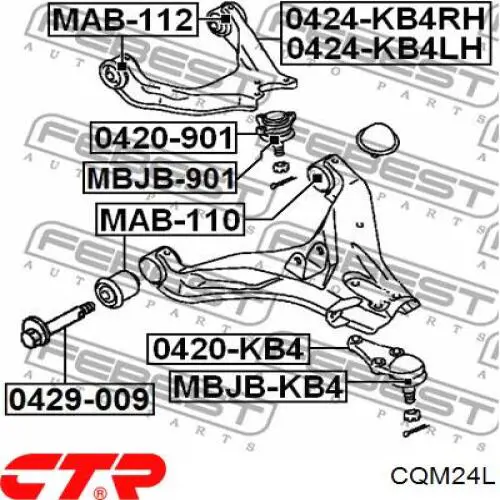CQM24L CTR Wahacz zawieszenia przedniego górny lewy