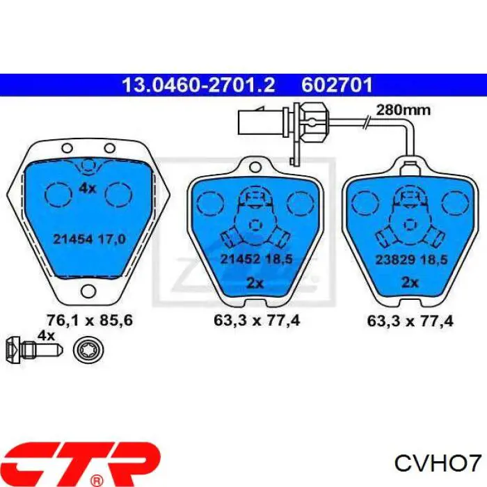 Silentblock drążka poprzecznego (zawieszenia tylnego) CTR CVHO7 cena, od 7,31 USD