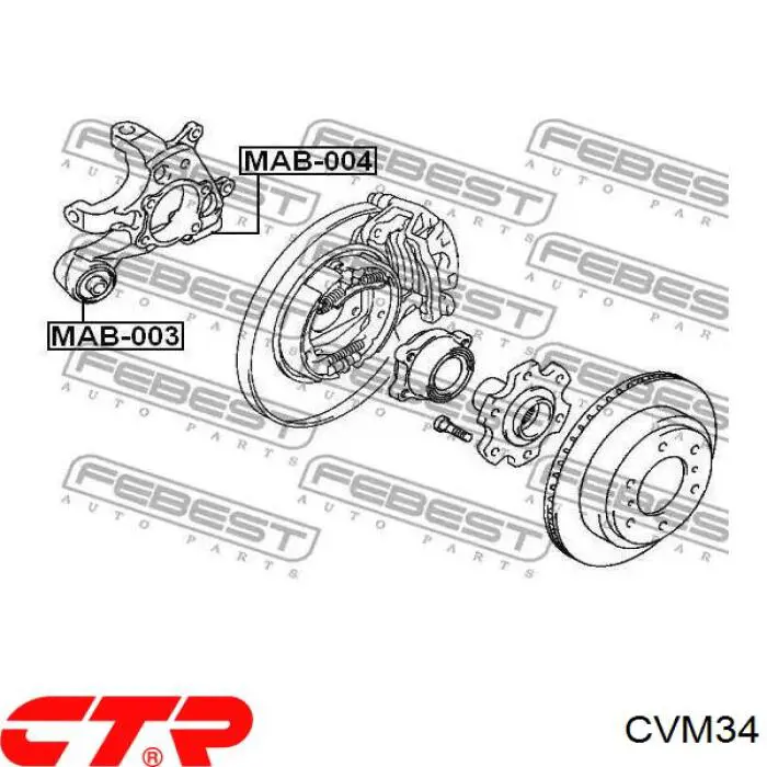 CVM34 CTR Silentblock czopu tylnego